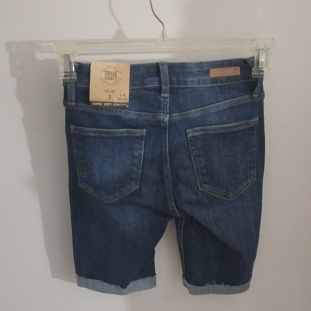 True Craft Dark Blue Denim Shorts